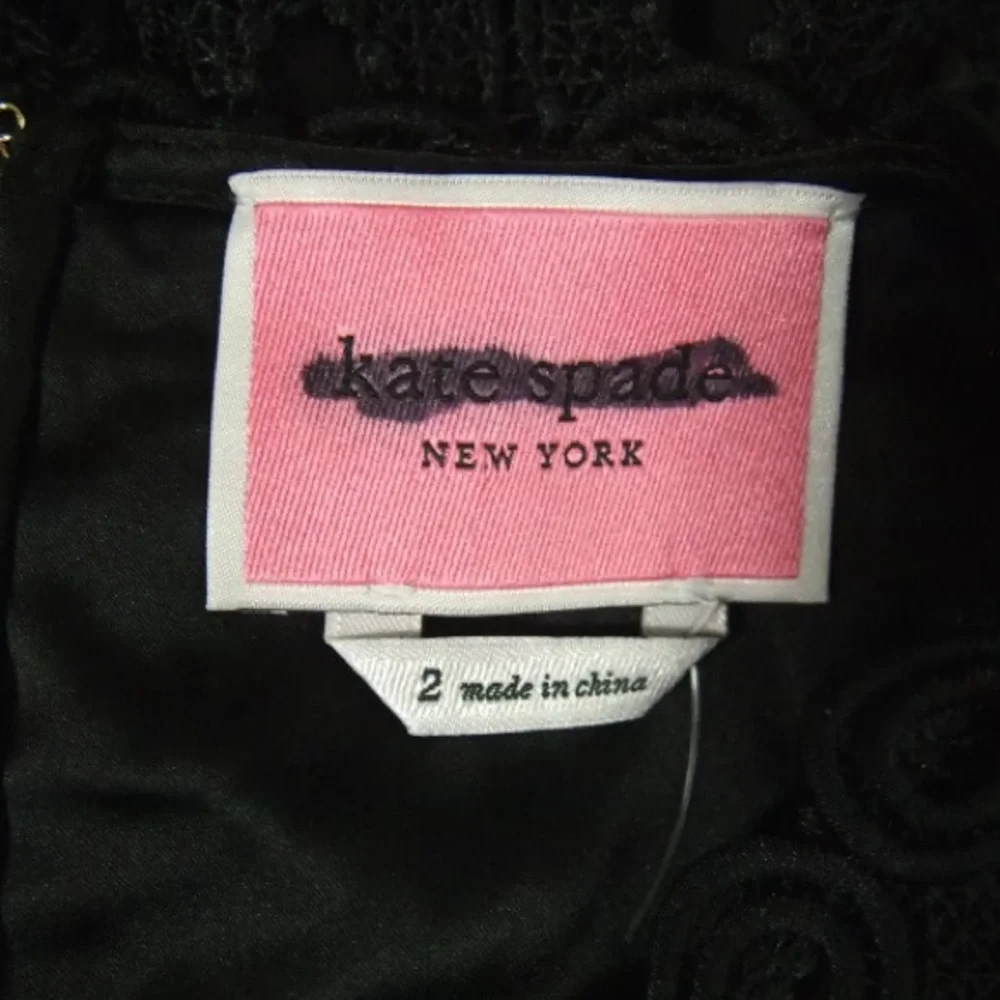 kate spade Black and White Lace Stripe Sleeveless Dress
